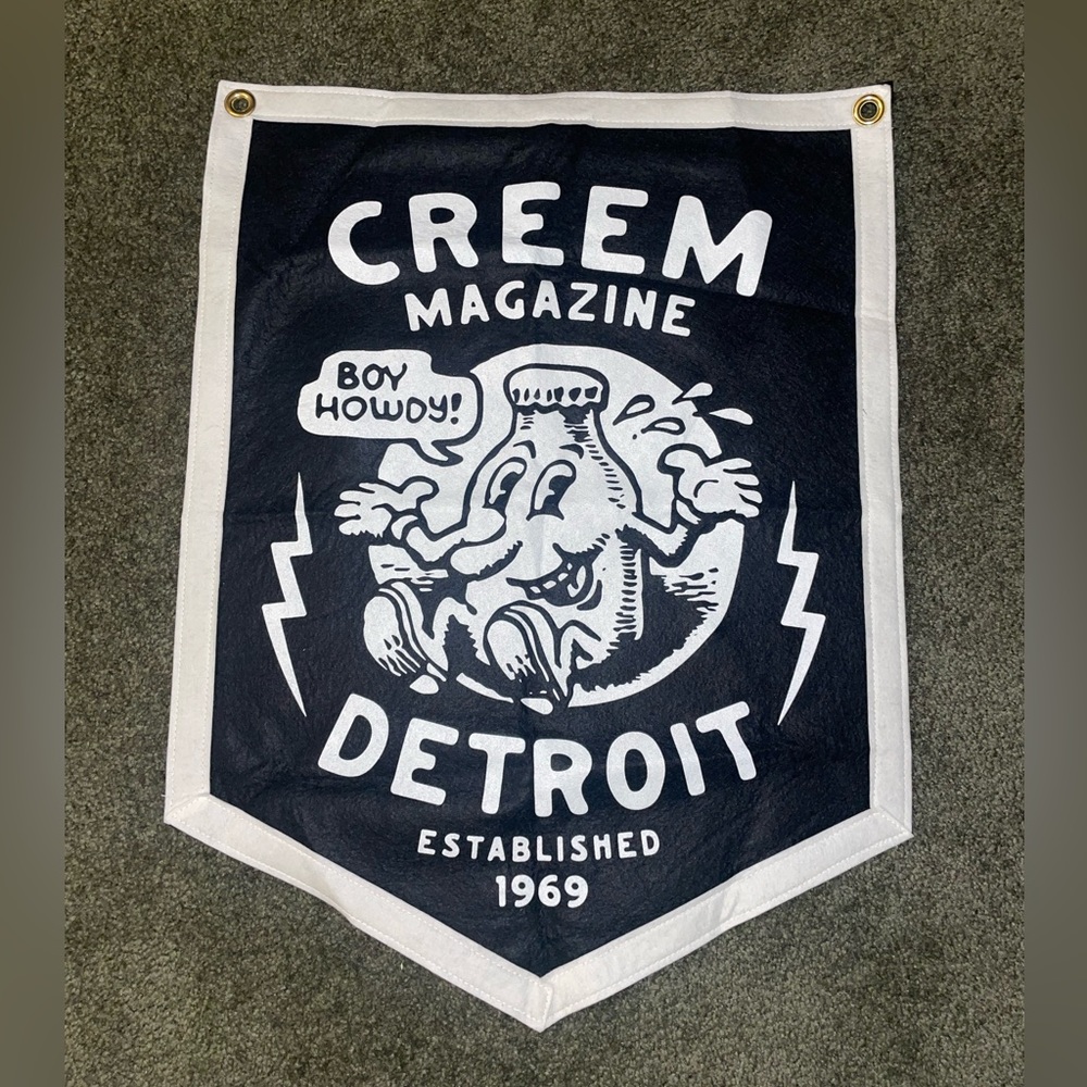 COPY - original CREEM magazine camp flag